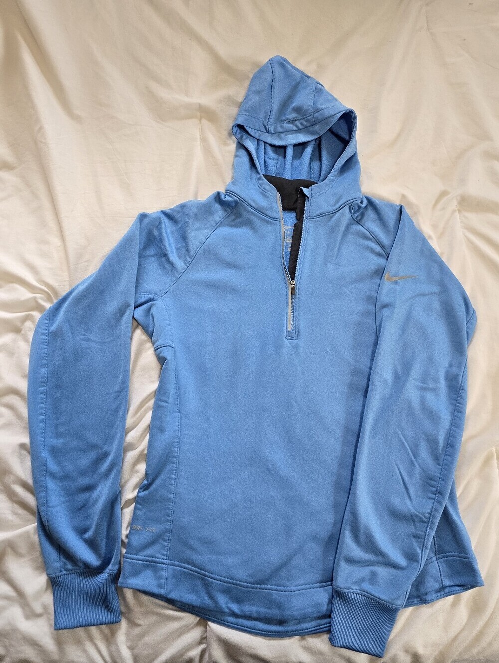 Nike Dri-FIT Hooded Pullover Blue Thumbhole Athletic Top Medium
